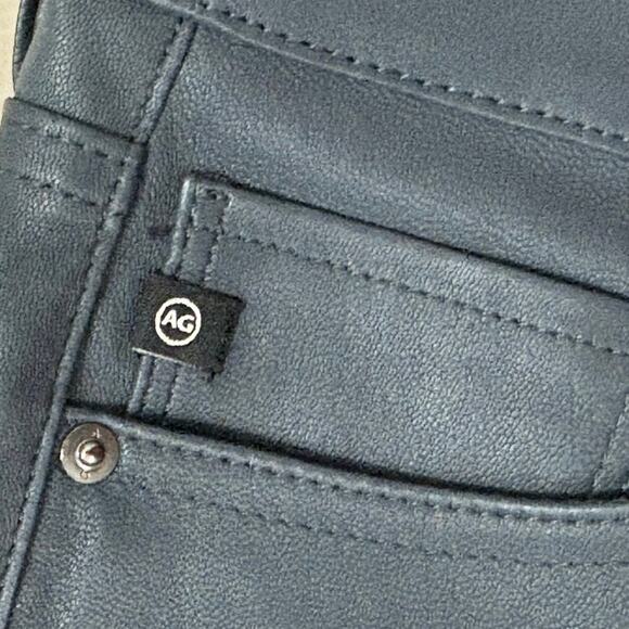AG Adriano Goldschmied 100% Leather Legging Women’s Sz 28 Super Skinny Blue Gray - Picture 5 of 10
